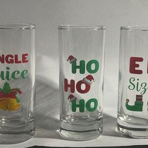 Triple Christmas shot glasses